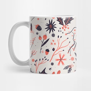 Heartwarming Christmas - Winter Holidays Floral pattern Mug